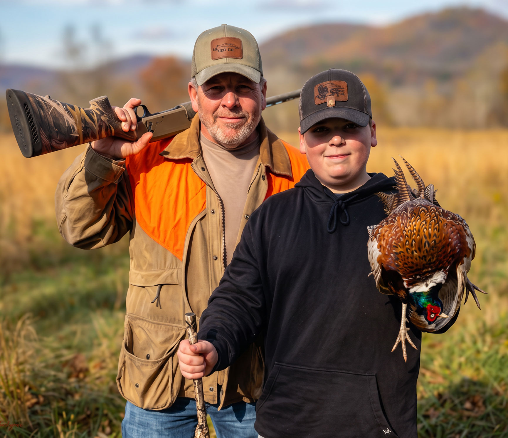 Father and son hunting